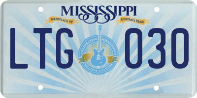 MS license plate LTG030