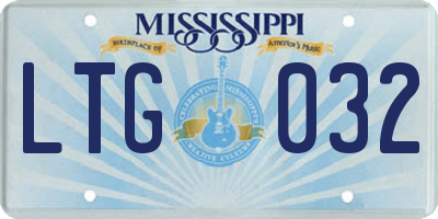 MS license plate LTG032