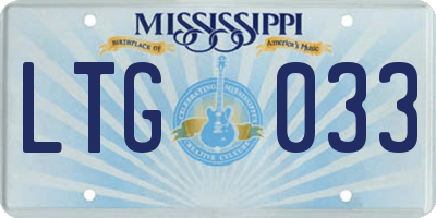 MS license plate LTG033