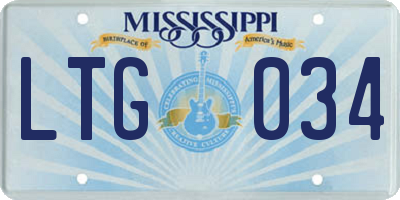 MS license plate LTG034