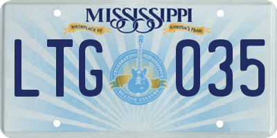 MS license plate LTG035