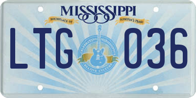 MS license plate LTG036