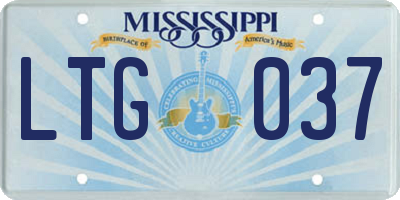 MS license plate LTG037
