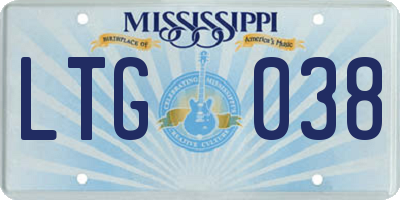 MS license plate LTG038