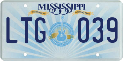 MS license plate LTG039