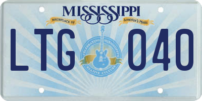 MS license plate LTG040
