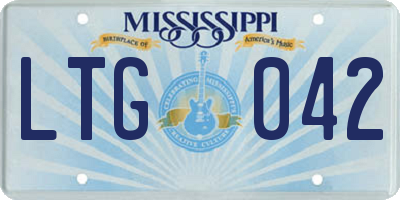 MS license plate LTG042