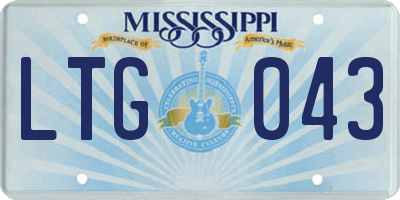 MS license plate LTG043