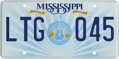 MS license plate LTG045
