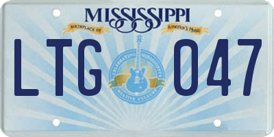 MS license plate LTG047