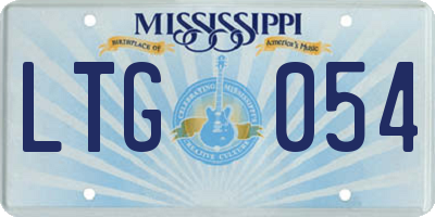 MS license plate LTG054