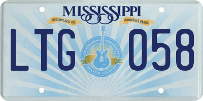 MS license plate LTG058