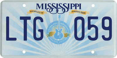 MS license plate LTG059