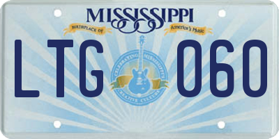 MS license plate LTG060