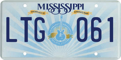 MS license plate LTG061