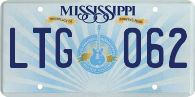 MS license plate LTG062