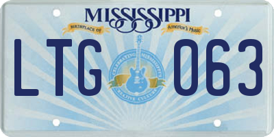 MS license plate LTG063