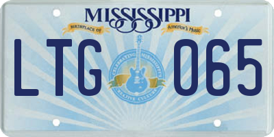 MS license plate LTG065