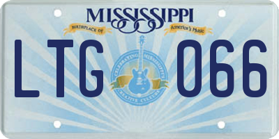 MS license plate LTG066