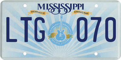 MS license plate LTG070
