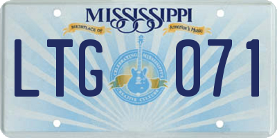MS license plate LTG071