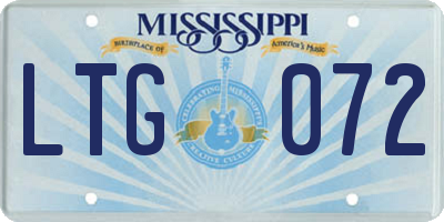MS license plate LTG072