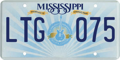 MS license plate LTG075