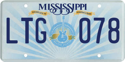 MS license plate LTG078