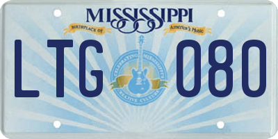 MS license plate LTG080
