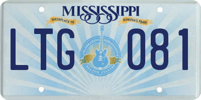 MS license plate LTG081