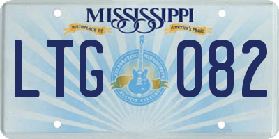 MS license plate LTG082