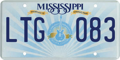 MS license plate LTG083