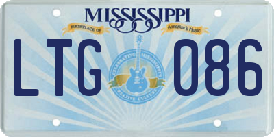 MS license plate LTG086