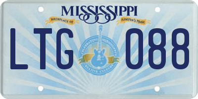 MS license plate LTG088