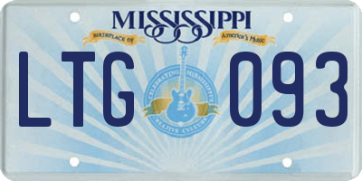 MS license plate LTG093