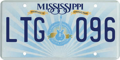 MS license plate LTG096