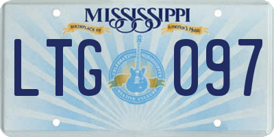 MS license plate LTG097
