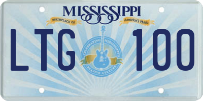 MS license plate LTG100