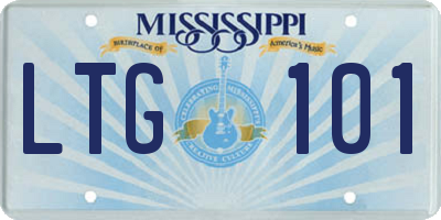 MS license plate LTG101