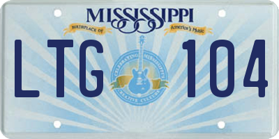 MS license plate LTG104