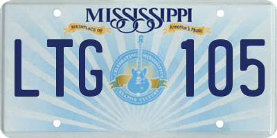MS license plate LTG105