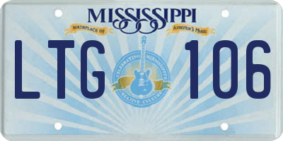 MS license plate LTG106