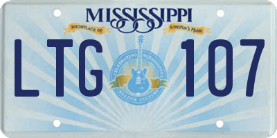 MS license plate LTG107
