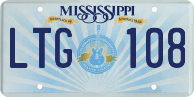 MS license plate LTG108
