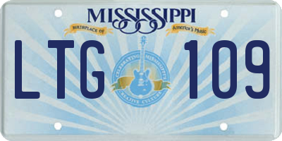 MS license plate LTG109