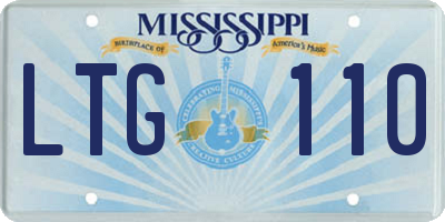 MS license plate LTG110