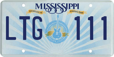 MS license plate LTG111