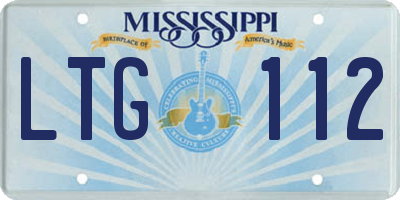 MS license plate LTG112