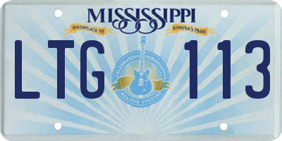 MS license plate LTG113