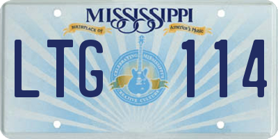 MS license plate LTG114